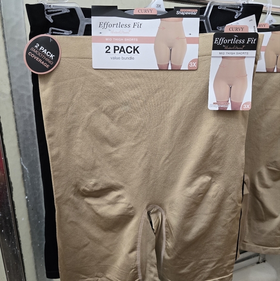 NWT UnderWhere 2Pk Mid thigh Shorts; Max Control; Bl/Nu. 1X, 2X, & 3X. $38 Each. - Picture 3 of 16